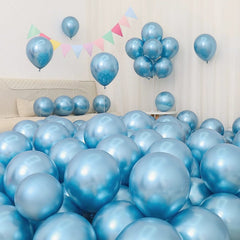  Showlu Fashion Store Metallic light blue((10 only)) Six One Dark Blue and Light Blue Blue White Macaron Blue Balloon Birthday Graduation Kindergarten Scene Layout Decoration