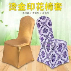  Showlu Fashion Store METALLIC SILVER Metallic Gold Silver Spandex Chair Cover Wedding Decoration Shiny Bronze Colour Lycra Luxury Design Nice Quality