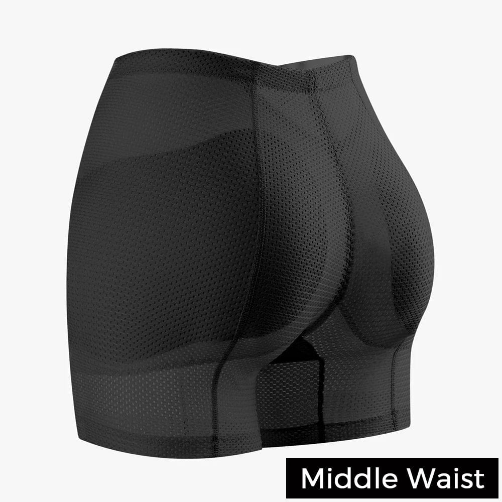  Showlu Fashion Store Middle Waist-Black / L Hip Enhancer Hip Butt Cushion Hips Cushion Padded Panties Control Panties Butt Lifting Lifter Buttock Mesh Little Hole