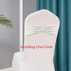 Showlu Fashion Store Milky white / 10 pcs 10pcs/lot Stretch Lycra Spandex Chair Covers Bands With Buckle Slider For Wedding Decorations Wholesale Chair Sashes Bow heart