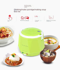  Showlu Fashion Store Mini Rice Cooker 1.6L Electric Heating Lunch Box Portable Thermostat Food Steamer Multi Electric Cooker For Car Truck 12/24V