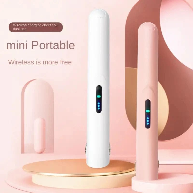  Showlu Fashion Store Mini Wireless Charging Portable USB Clamp Bangs Curling AndStraightening Dual-purpose Small Hair Straightener