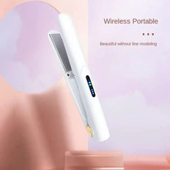  Showlu Fashion Store Mini Wireless Charging Portable USB Clamp Bangs Curling AndStraightening Dual-purpose Small Hair Straightener