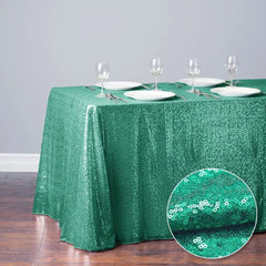  Showlu Fashion Store Mint Green / 120x180cm-47x71in Glitter Sequin Table Cloth Rectangular Table Cover Rose Gold Tablecloth For Wedding Birthday Party Home Decoration Custom Size