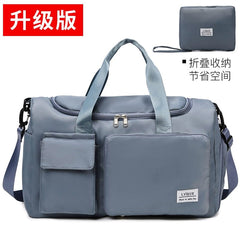 SHOWLU FASHION STORE Mist Blue / Big Foldable Fashion One-Shoulder Business Trip Pending Travel Bag