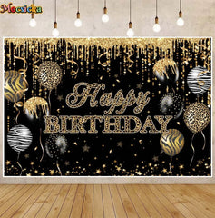  Showlu Fashion Store Mocsicka Glitter Women Birthday Backdrop Ballon High Heel Rose Gold Girl Birthday Party Photo Background Custom Banner Photocall