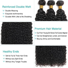 SHOWLU FASHION STORE Mongolian Afro Kinky Curly Bundles 1/3/4PCS Human Hair Extensions 100% Unprocessed Virgin Human Hair Weave Bundles Jerry Curl