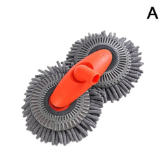 SHOWLU FASHION STORE Mop head / CN Car Washer Mop Foam Wash Chenille Brush Double Brush Telescopic Roof Head Mops Maintenance Cleaning Window Three-Section E6O8