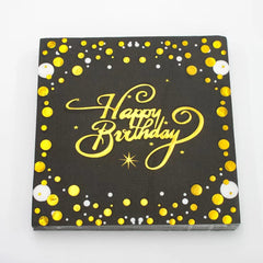 Showlu Fashion Store multi 20Pcs/Bag Happy Birthday Printed Disposable Napkins Party Tissues