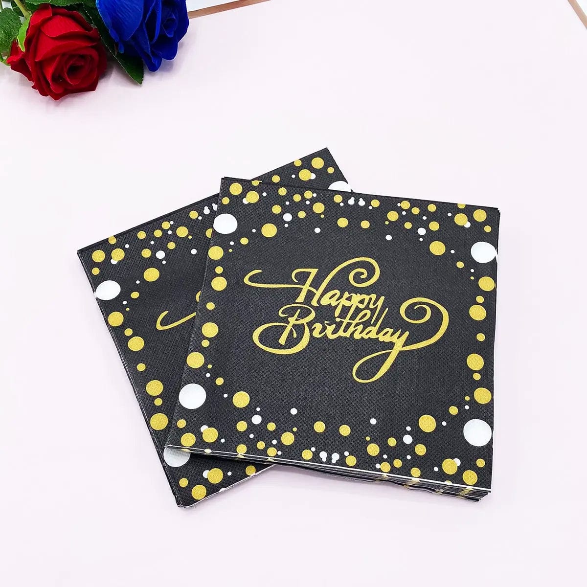 Showlu Fashion Store multi 20Pcs/Bag Happy Birthday Printed Disposable Napkins Party Tissues