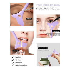  Showlu Fashion Store Multi-functional Eyeliner Stencil Wing Tips Silicone Eyeliner Aid Marscara Drawing Lipstick Wearing Aid Reusable Makeup Tools