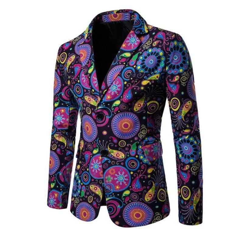 SHOWLU FASHION STORE Multicolor Blazer / M Jacket for Men Party Blue Animal Print Menswear Coats High Quality Man Suits and Blazers Fashion 2024 Fashionable Clothing New