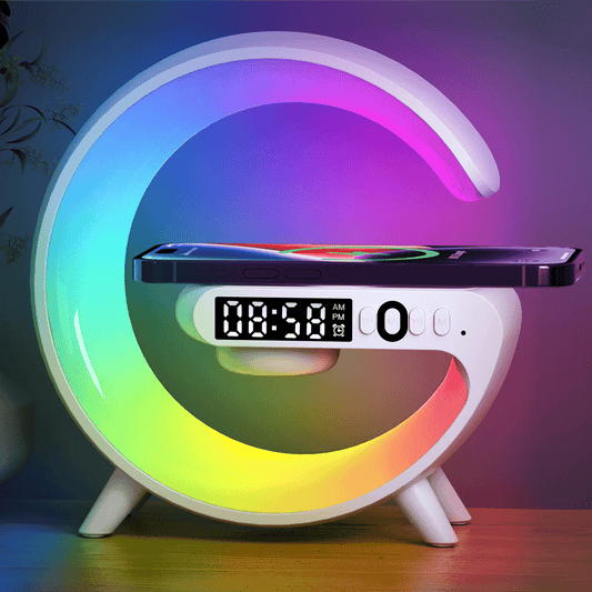 SHOWLU FASHION STORE Multifunction Wireless Charger Pad Stand Speaker TF RGB Night Light 15W Fast Charging Station for iPhone Samsung Xiaomi Huawei