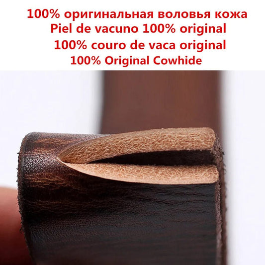 SHOWLU FASHION STORE Natural cowhide belt for men's hard metal buckle soft original cowhide mens leather belt unique texture real leather jeans belt