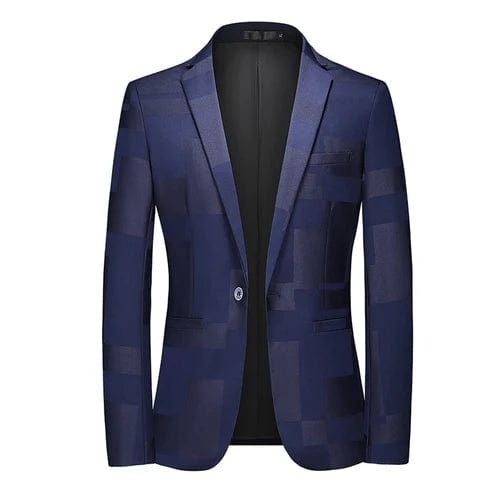 SHOWLU FASHION STORE Navy / Asian L is US 2XS 2023 Fashion New Men's Casual Boutique Business Personalized Printing Slim Fit Blazers Jacket Suit Dress Coat Large Size 6XL