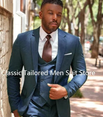 SHOWLU FASHION STORE Navy Blue / 5XL Classic Green Men Suits Regular Fit 3 Pcs Formal Wedding Custom Made Groom Prom Dress Costume Homme terno masculino Blazer Sets