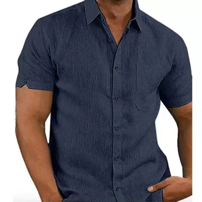  Showlu Fashion Store Navy Blue / S Elegant Summer Linen Shirt for Men