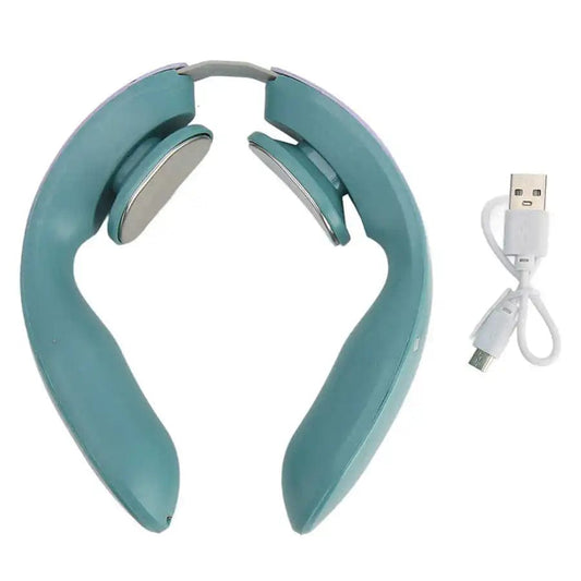 SHOWLU FASHION STORE Neck Massager USB 12 Levels Pulse Thermostatic Heating Electric Intelligent Adjustable Eliminate Fatigue Neck Relax Massager