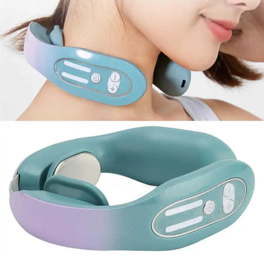 SHOWLU FASHION STORE Neck Massager USB 12 Levels Pulse Thermostatic Heating Electric Intelligent Adjustable Eliminate Fatigue Neck Relax Massager