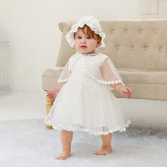  Showlu Fashion Store New Baby Christening Gowns Infant Baby Girl Baptism Wear Baby Girl Clothes Summer Dresses Baby Girl Wedding Dress Baby