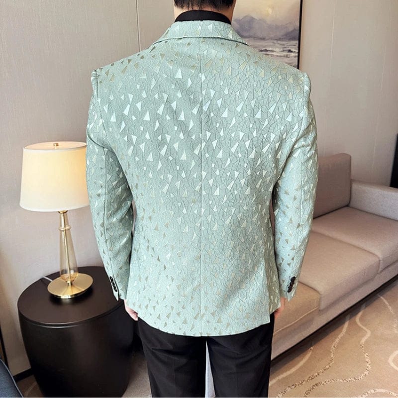 SHOWLU FASHION STORE New British Style Korean Style Suit Jacket Business Formal Slim Fit Fashionable Printed Jacket Social Ball Groom Tailcoat Blazer