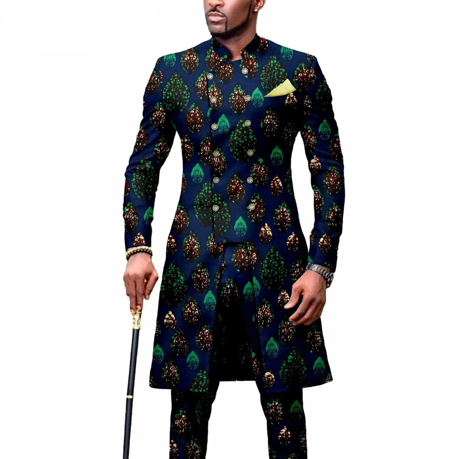  Showlu Fashion Store New Casual African Fashion Men's Suit Slim Two-piece Set спортивный костюм мужской Pant Sets Ropa Para Hombres  suits for men