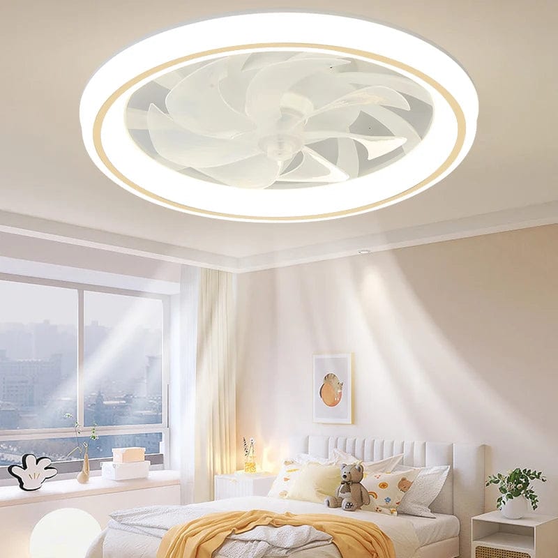  Showlu Fashion Store New Ceiling Fan Light Living Room Bedroom Modern and Simple Home Intelligent Remote Control Restaurant LED Fan Light