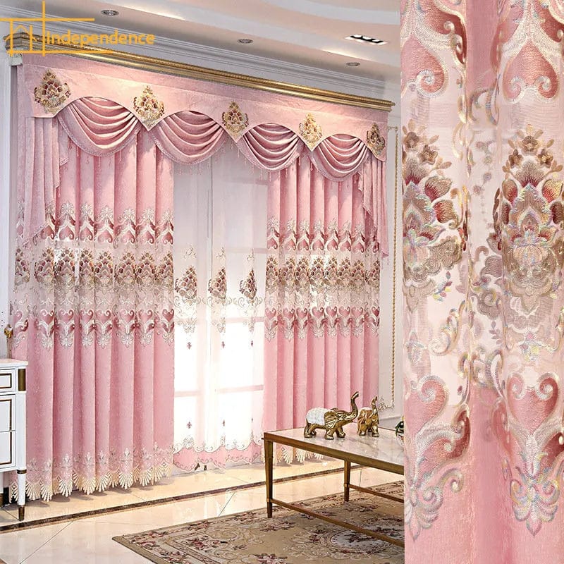  Showlu Fashion Store New Chenille Curtains Modern and Simple Finished Products Custom Shading Bay Window Curtains for Living Dining Room Bedroom