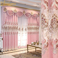  Showlu Fashion Store New Chenille Curtains Modern and Simple Finished Products Custom Shading Bay Window Curtains for Living Dining Room Bedroom