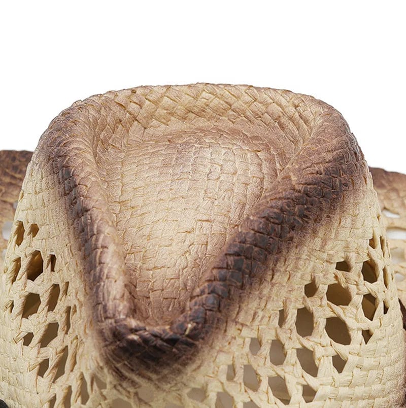  Showlu Fashion Store New Cowboy Hat Women Men Retro Raffia Straw Hats Summer Sun Hat Outdoor Sunshade Beach Hat Western Sombrero Panama Hat