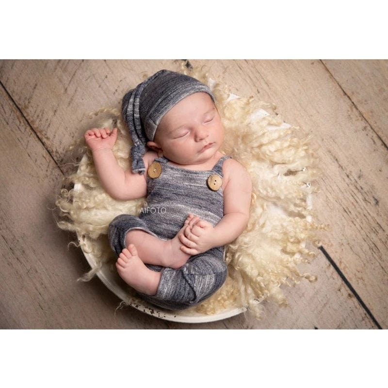  Showlu Fashion Store New ! Knitted Soft Baby Photo Props Clothes & Hat Sets Newborn Photography Accessories Boys Rompers Fotografia Studio Shoot