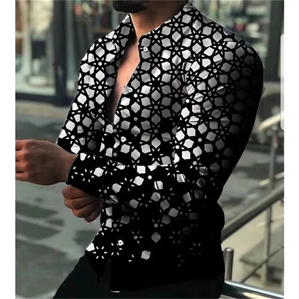 SHOWLU FASHION STORE New Long Sleeve Men's Shirt Summer Casual Shopping Wear XS-6XL