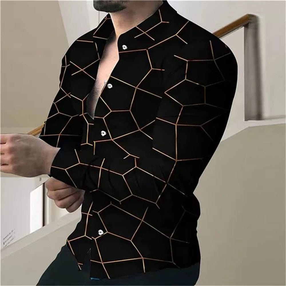 SHOWLU FASHION STORE New Long Sleeve Men's Shirt Summer Casual Shopping Wear XS-6XL