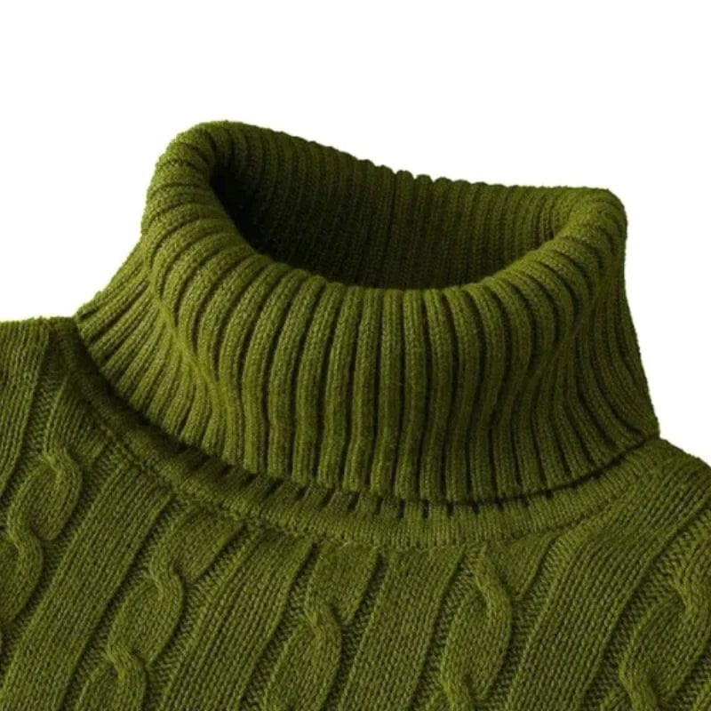 SHOWLU FASHION STORE New Men's High Neck Sweater Solid Color Pullover Knitted Warm Casual Turtleneck Sweatwear Woolen Mens Winter Outdoor Tops