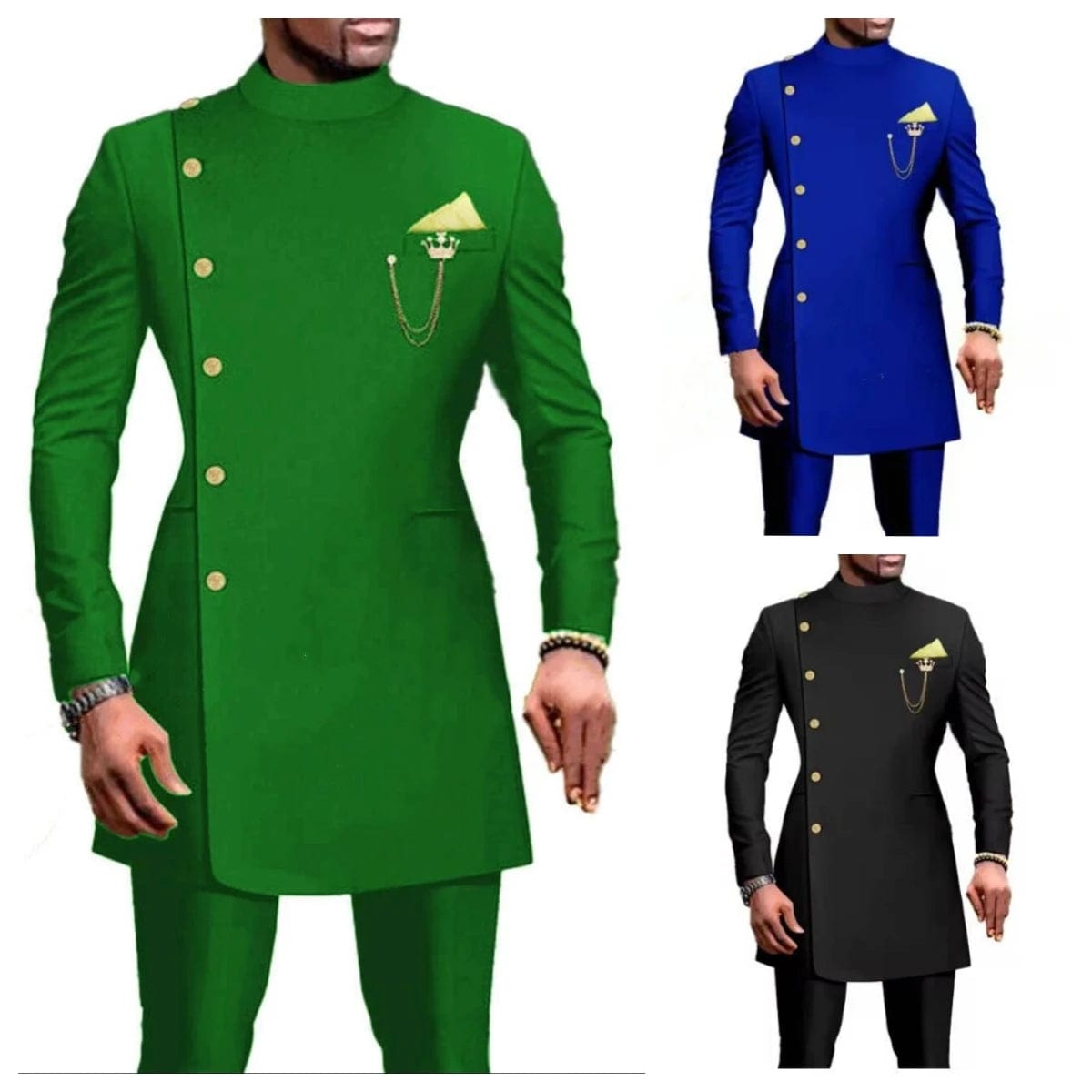 SHOWLU FASHION STORE New Multi Color Men's Dress Set Wedding Groom Dress Set Best Men's Dress Set Performance Banquet Set