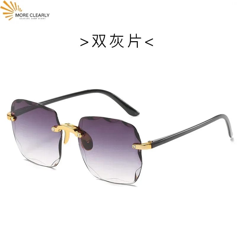  Showlu Fashion Store New Square Rimless Sunglasses Women Luxury Brand Designer Summer Red Glasses Fashion Sun Glasses for Men UV400 Shades Oculos