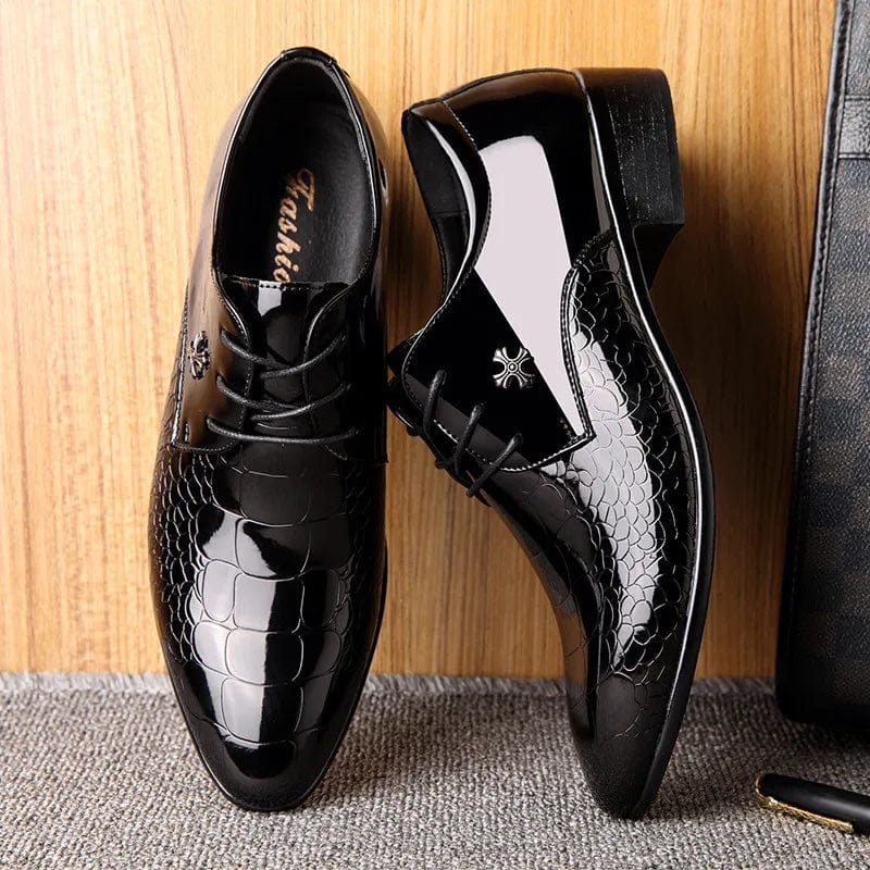  Showlu Fashion Store Newest italian oxford shoes for men luxury patent leather wedding shoes pointed toe dress shoes classic derbies plus size 38-48