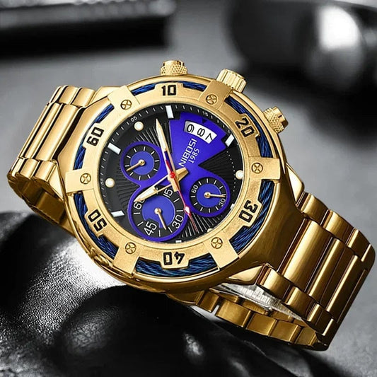 SHOWLU FASHION STORE NIBOSI Watch for Men Warterproof Big Sports Mens Watch Top Brand Luxury Clock Male Business Quartz Wristwatch Relogio Masculino