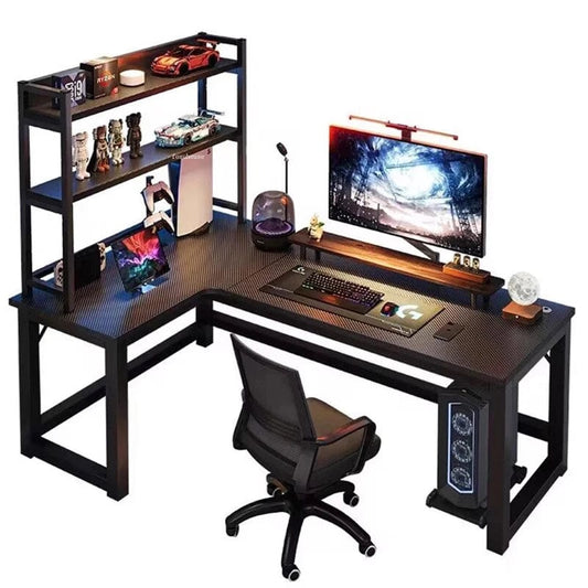 SHOWLU FASHION STORE Nordic Corner Computer Desks Double Table Modern Office Furniture Internet Cafe Game Desk Home Desk Bookshelf Integrated Table T