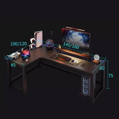 SHOWLU FASHION STORE Nordic Corner Computer Desks Double Table Modern Office Furniture Internet Cafe Game Desk Home Desk Bookshelf Integrated Table T