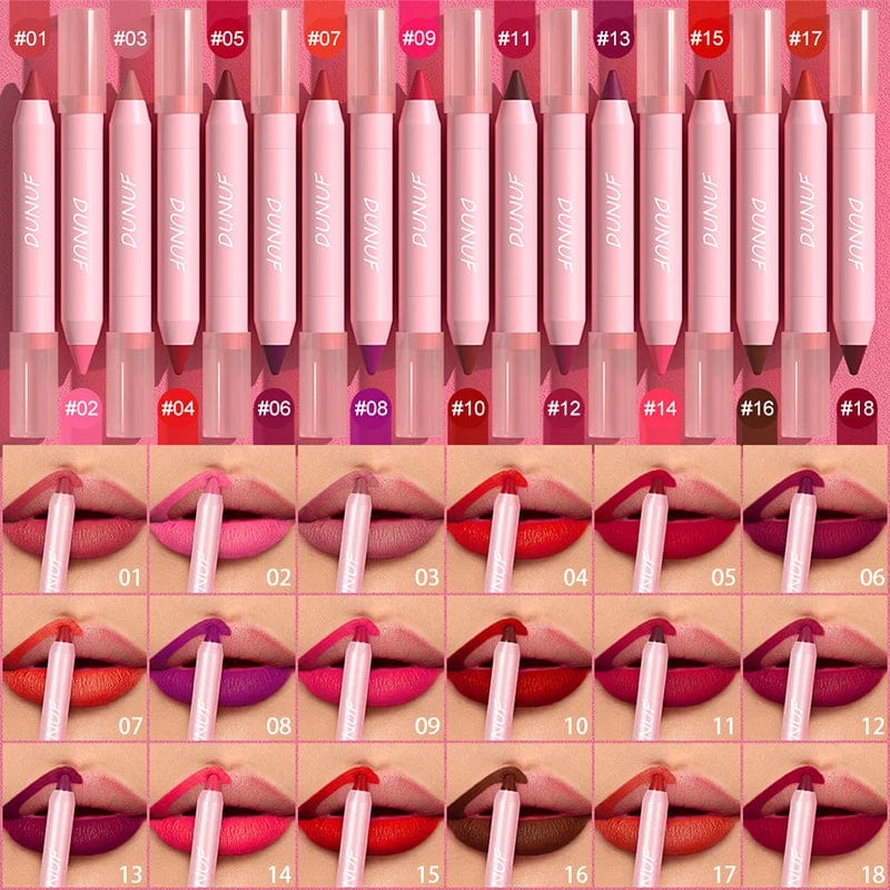  Showlu Fashion Store Nude Brown Lip Liner Pencil Labial Makeup Waterproof Matte Lipstick 18 Color Red Contour Tint Crayon Pen Lip Contouring Cosmetic