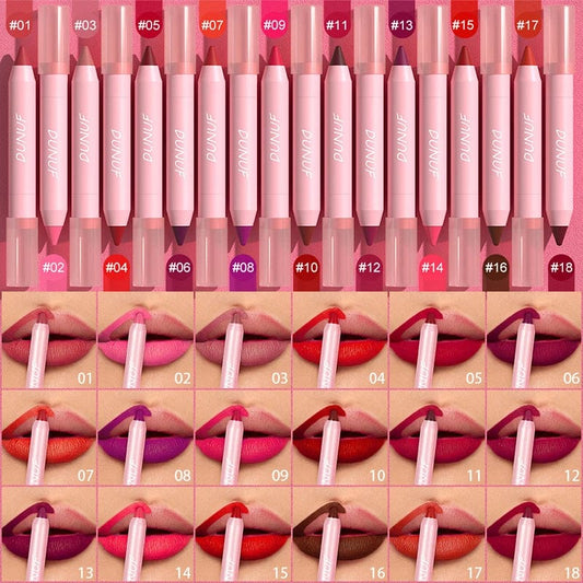  Showlu Fashion Store Nude Brown Lip Liner Pencil Labial Makeup Waterproof Matte Lipstick 18 Color Red Contour Tint Crayon Pen Lip Contouring Cosmetic