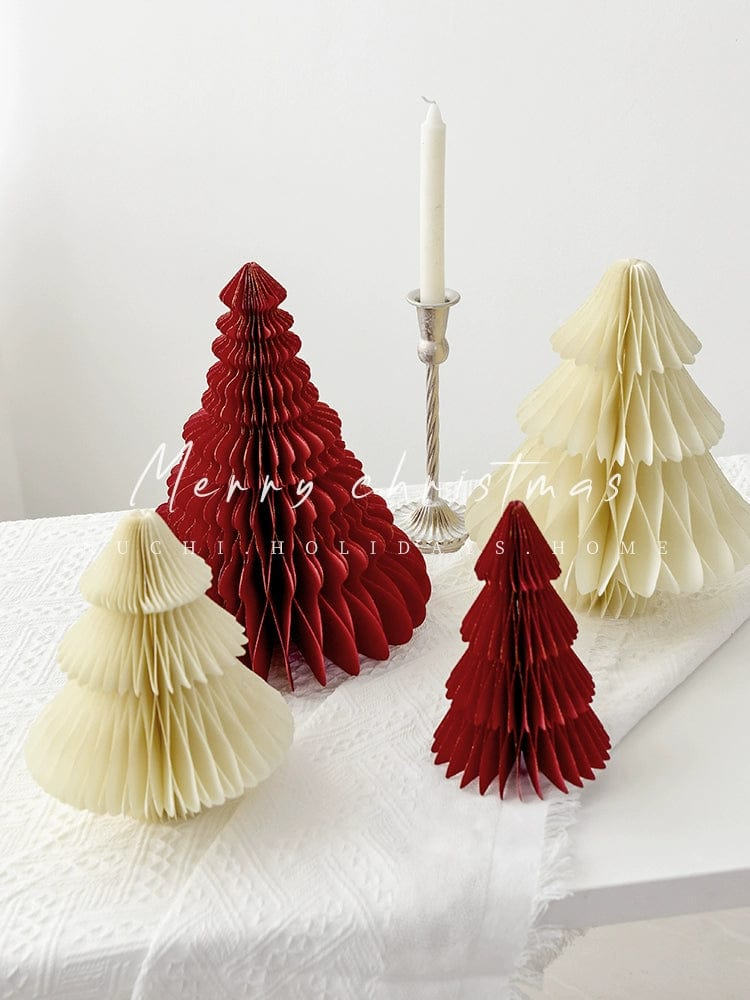  Showlu Fashion Store Nuoqi Christmas Tree Ornaments Honeycomb Mini Christmas Tree Christmas Origami Decoration Scene Layout Props Gift Ornament