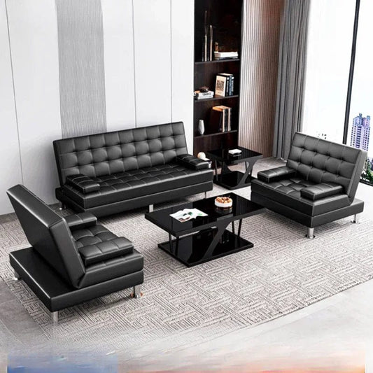 SHOWLU FASHION STORE Office sofa bed folding dual-purpose reclining office small apartment guest sofa black