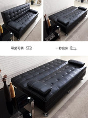 SHOWLU FASHION STORE Office sofa bed folding dual-purpose reclining office small apartment guest sofa black