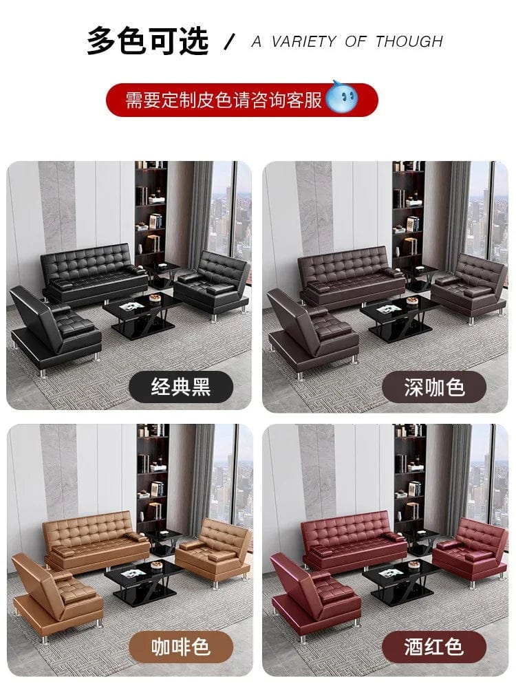 SHOWLU FASHION STORE Office sofa bed folding dual-purpose reclining office small apartment guest sofa black