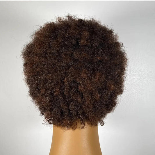 SHOWLU FASHION STORE Ombre highlight honey brown Low cut afro wig/Afro pixie wig/short wig 200% density 100% remy human hair