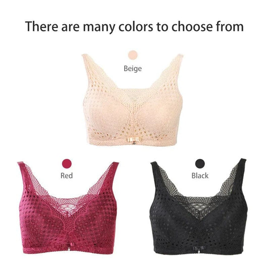  Showlu Fashion Store ONEFENG 2048 Mastectomy Bra Without Steel Ring Underwear With Soft Touch For Breast Cancer Women Beige Red Black Colors