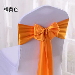 SHOWLU FASHION STORE Orange / 10 pcs 10/100pcs Satin Chair Bow Sashes Wedding Chair Knots Ribbon Butterfly Ties For Party Event Hotel Banquet Home Decoration