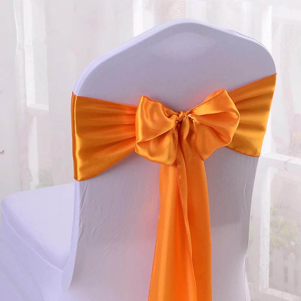 SHOWLU FASHION STORE Orange / 10 pcs 10/50/100pcs/Lot Satin Chair Bow Sashes Wedding Indoor Outdoor Chair Ribbon Butterfly Ties Party Event Hotel Banquet Decoration